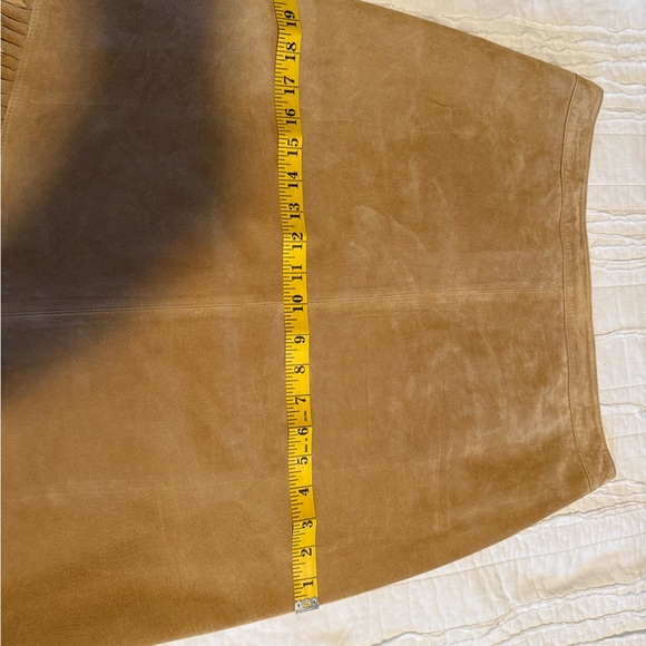 Vintage Leather Tan Fringe Skirt - Picture 7 of 7